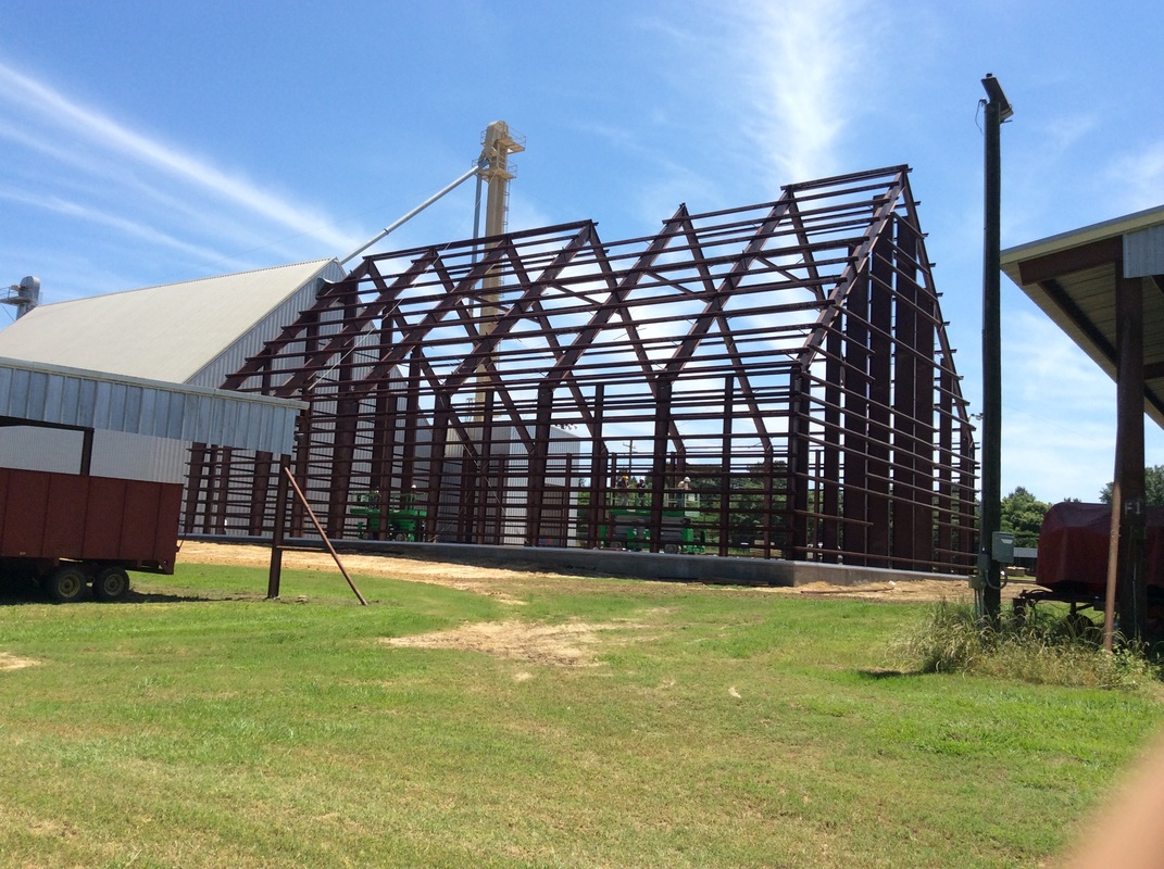 Steel building under construction
